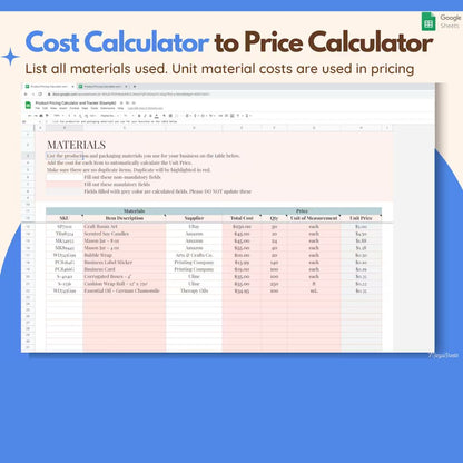 Product Pricing Template